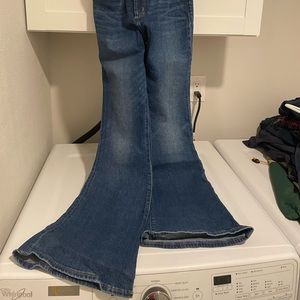 Abercrombie + Fitch high rise bell bottom jeans